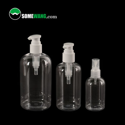 garrafa plástica do ANIMAL DE ESTIMAÇÃO do chuveiro do champô 100ml/200ml/500ml com empacotamento do cosmético do pulverizador da bomba