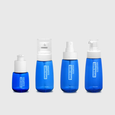 Garrafa cosmética azul de 30ml 60ml 80ml PETG
