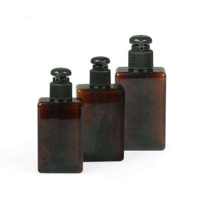frasco de creme 24/410 Amber Shampoo Bottle quadrada de 100ml 200ml 250ml Petg