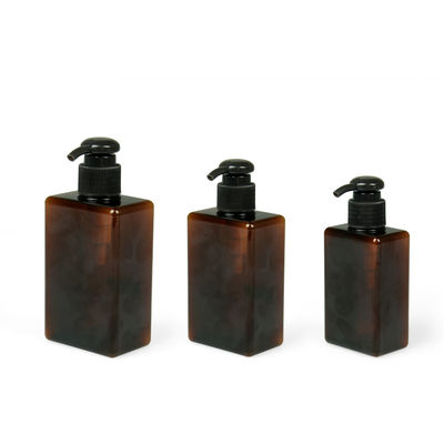 frasco de creme 24/410 Amber Shampoo Bottle quadrada de 100ml 200ml 250ml Petg
