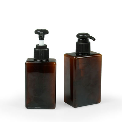 frasco de creme 24/410 Amber Shampoo Bottle quadrada de 100ml 200ml 250ml Petg