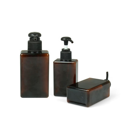 frasco de creme 24/410 Amber Shampoo Bottle quadrada de 100ml 200ml 250ml Petg