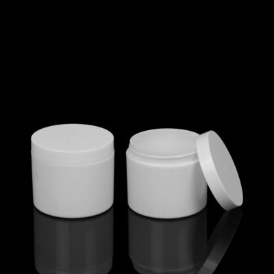 O cosmético biodegradável branco luxuoso dobro do frasco 50g 100g 150g do creme dos PP da parede range o ODM