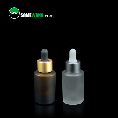 conta-gotas de vidro 1.2in Amber Glass Essential Oil Bottles do óleo essencial do soro 30ml cosmético