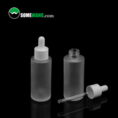 recipiente de vidro Matte Black Essential Oil Bottle ISO9001 do óleo essencial do conta-gotas 40ml