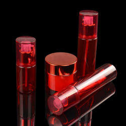 O plástico cosmético luxuoso do ANIMAL DE ESTIMAÇÃO da dupla camada 50ml range recipientes cosméticos do ANIMAL DE ESTIMAÇÃO UV do chapeamento