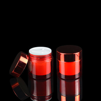 O plástico cosmético luxuoso do ANIMAL DE ESTIMAÇÃO da dupla camada 50ml range recipientes cosméticos do ANIMAL DE ESTIMAÇÃO UV do chapeamento