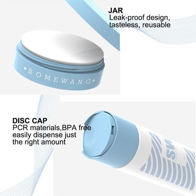 garrafa cosmética da loção do HDPE de 120ml 240ml com o tampão dobro da Disco-parte superior da parede