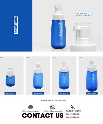 garrafa de empacotamento cosmética plástica vazia do gel do chuveiro dos grupos PETG de 30ml 60ml 80ml 100ml PETG