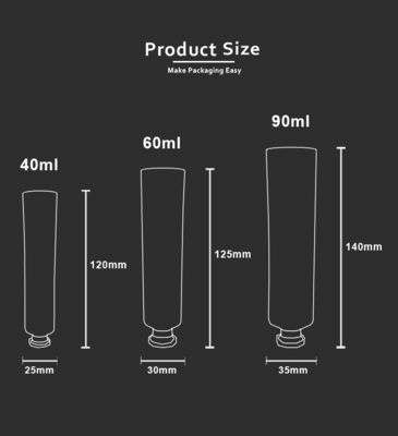 tubo plástico de 40ml 60ml 90ml ABL com o tampão de parafuso para o creme da proteção solar do dentífrico